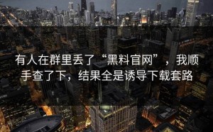 有人在群里丢了“黑料官网”，我顺手查了下，结果全是诱导下载套路