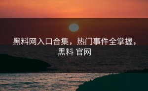 黑料网入口合集，热门事件全掌握，黑料 官网