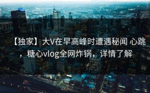 【独家】大V在早高峰时遭遇秘闻 心跳，糖心vlog全网炸锅，详情了解